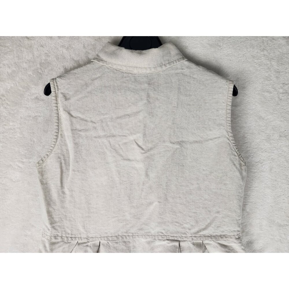 Eddie Bauer Linen Jumper Dress Size Medium Beige Vintage Prairie Cottagecore‎ - Picture 5 of 12